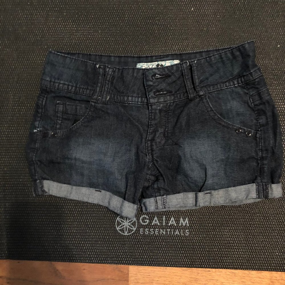 Dark wash jean shorts